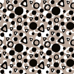 Vintage grunge background. A`bstract seamless pattern with golden elements. Hand drawn style. 