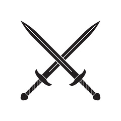 Cross swords icon. Medieval knight weapon. Vector illustration.
