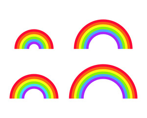 Rainbow arch vector icon. Decorative pattern weather symbol. Color spectrum stripe sign logo. Isolated on white background.
