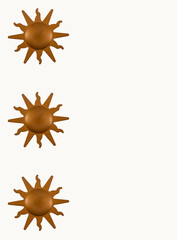 Stylized stars, isolated and arranged on a white background