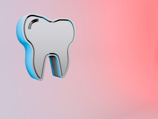 mouth tooth icon 3d illustration