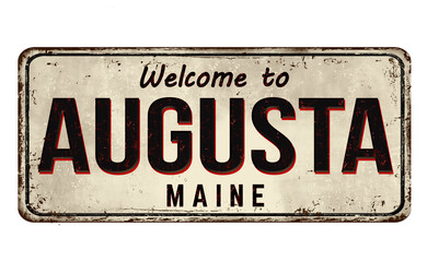 Welcome to Augusta vintage rusty metal sign - obrazy, fototapety, plakaty