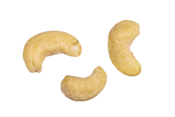 Raw cashew nut isolated on a white background