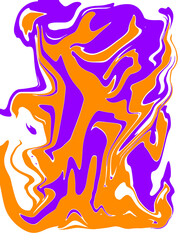 abstract dark purple and orange watercolor luxury pattern fluid liquid light color on white.