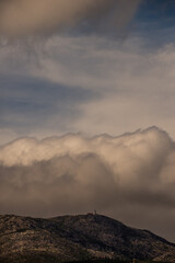 View of serra de Arga in north region of portugal in a cloudy day of summer