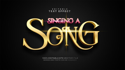 Singing a Song Text Effect - obrazy, fototapety, plakaty
