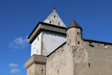 Fototapeta na wymiar The beautiful castle of Narva, in Estonia,