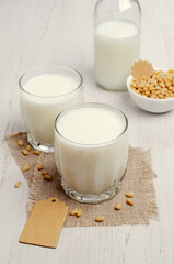 Milk pine nut in glass