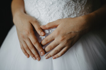 Fototapeta na wymiar bride holding hands