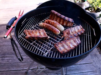 grilled meat on the weber grill