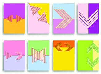 Fototapeta na wymiar Trendy cards design . Minimal modern style . Geometric pattern . Motion wallpaper element. For web and mobile app, paper art , brochure , poster, booklet