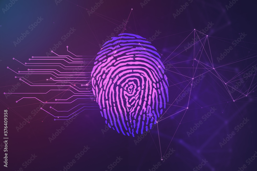 Poster digital virtual screen with fingerprint