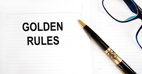 Golden rules-text inscription in the planning Notepad.