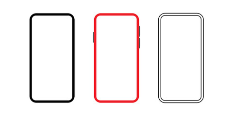 mobile phone mockup vector illustration. cellphone, smartphone isolated on white background. simple modern design.