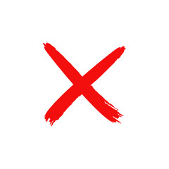 Obraz premium red cross x vector icon. no wrong symbol. delete, vote sign. graphic design element set on white background