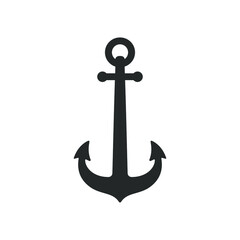 Anchor of ship graphic icon. Anchor sign Isolated on white background.  Vector illustration
