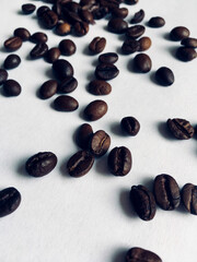 coffee beans on old paper