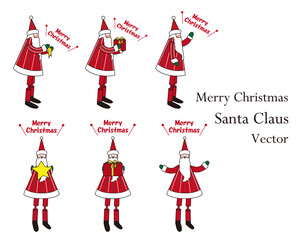 サンタクロース　ブリキのおもちゃ　イラスト　ベクター