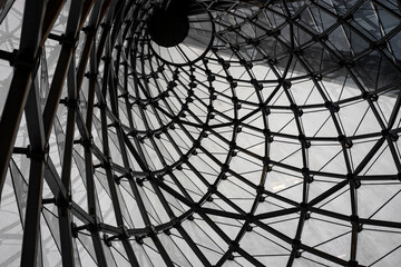 The steel structure of the glass wall in Beijing