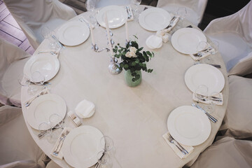 Luxury table settings for fine dining