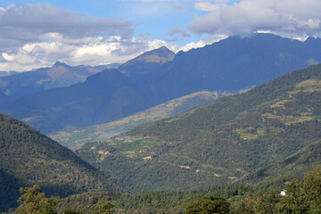 Naklejka na ściany i meble mountains in bhutan 