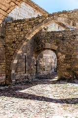 Fototapeta na wymiar Ruined arcades of the Thonoret Abbey in the Var in France