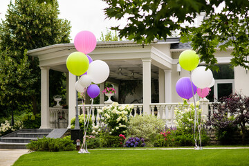 outdoor party with balloons