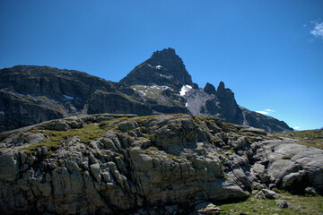 Bergpanorama während der 5 Seen Wanderung auf dem Pizol in der Schweiz 7.8.2020