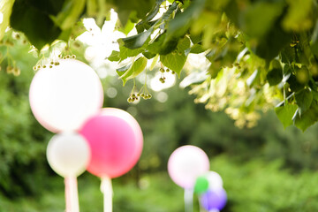 colorful balloons in sky