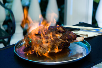grilled meat on the grill