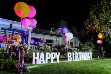 happy birthday party balloons