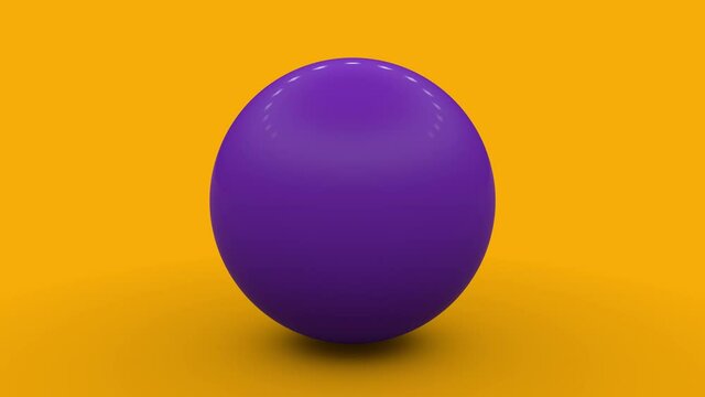 3D animation of two purple balls merging and splitting. Motion design