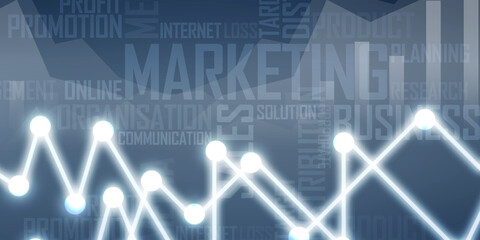 2d rendering Stock market online business concept. business Graph 