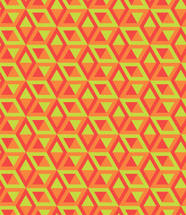 Seamless Cubes Pattern. 3d orange vector geometric wallpaper, cube pattern background. Optical illusion.Modern Graphic Design.
