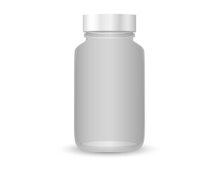 Plastic bottles for medicine packaging in silver color