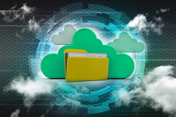 3d illustration of Cloud computing technology internet concept background