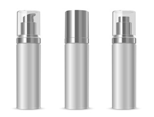 Tube packaging for liquid products in silver color
