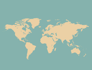 Fototapeta na wymiar World map in sea and land mode