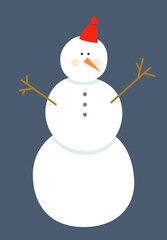 Illustration of the snowman in the hat