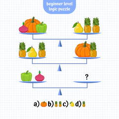 Logic Puzzle Educational Game. Beginner level. Critical Thinking Skills Game. 