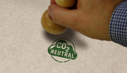CO2 carbon neutral emission stamp and stamping