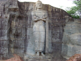 Sri Lanka ancient carved buddha