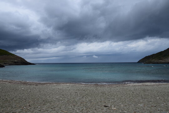 Corsican beach before the storm