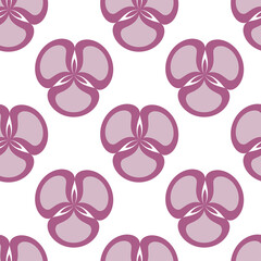 Seamless vector pattern with pink flowers.