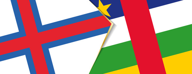 Faroe Islands and Central African Republic flags, two vector flags.