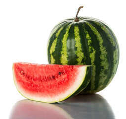 Fresh watermelon and slices of watermelon