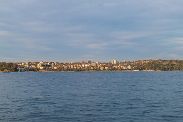 Fototapeta na wymiar Building waterfront view at Sydney Harbour.