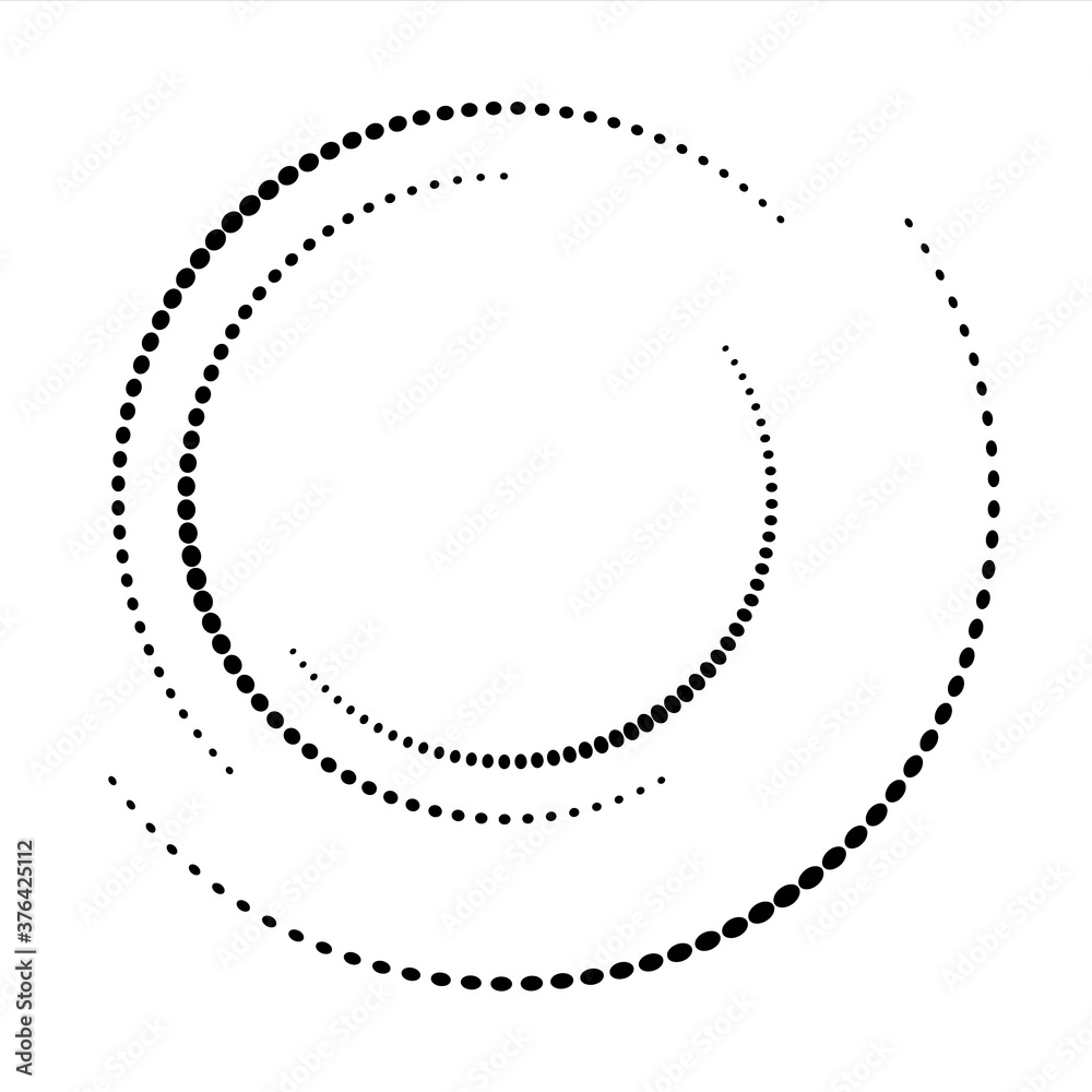 Leinwandbilder Round border Icon using halftone circle dots raster texture. Vector illustration.