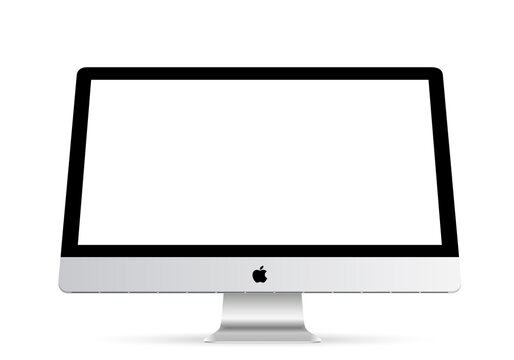 Vector illustration of modern flat Imac screen computer monitor, isolated on white background