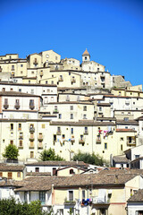 Fototapeta premium Panoramic view of Calvello, an old town in the mountains of the Basilicata region, Italy.